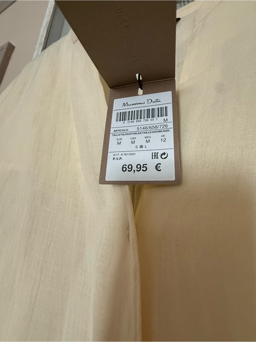MASSIMO DUTTI  100% Ramie Oversize Blouse Tunic Limited Edition Size M NWT - Picture 4 of 10